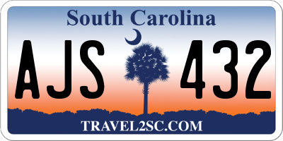 SC license plate AJS432