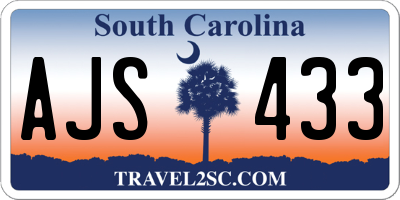 SC license plate AJS433