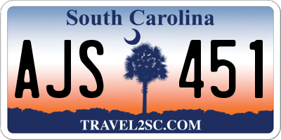 SC license plate AJS451