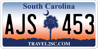 SC license plate AJS453