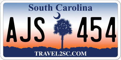SC license plate AJS454