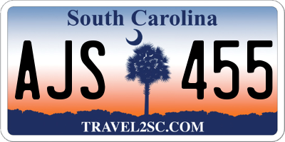 SC license plate AJS455