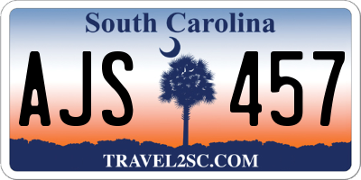SC license plate AJS457