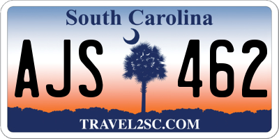SC license plate AJS462