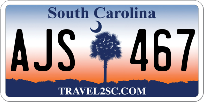 SC license plate AJS467