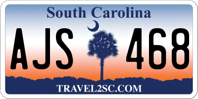 SC license plate AJS468