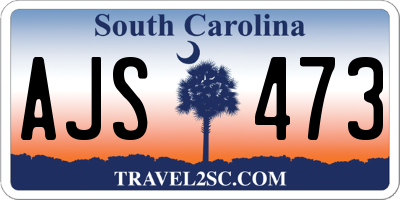 SC license plate AJS473