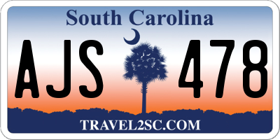 SC license plate AJS478