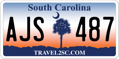 SC license plate AJS487