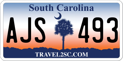 SC license plate AJS493
