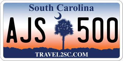 SC license plate AJS500
