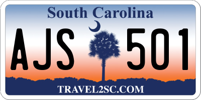 SC license plate AJS501