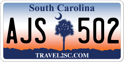 SC license plate AJS502
