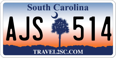 SC license plate AJS514