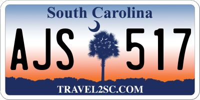 SC license plate AJS517