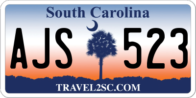 SC license plate AJS523