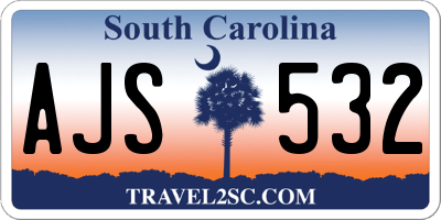 SC license plate AJS532