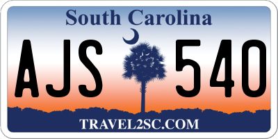SC license plate AJS540