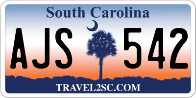 SC license plate AJS542