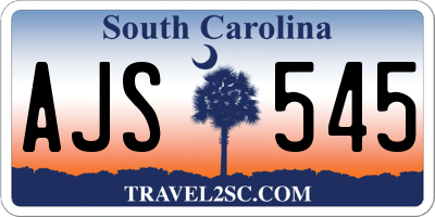 SC license plate AJS545