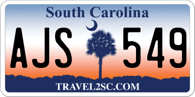 SC license plate AJS549