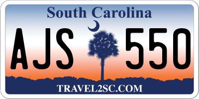 SC license plate AJS550