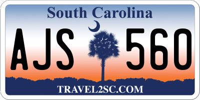 SC license plate AJS560