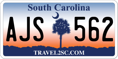 SC license plate AJS562
