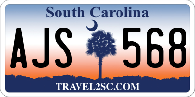 SC license plate AJS568
