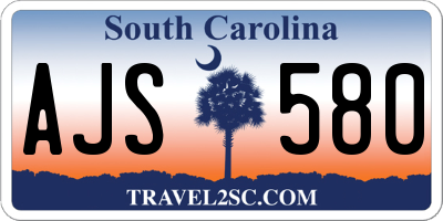 SC license plate AJS580