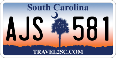 SC license plate AJS581
