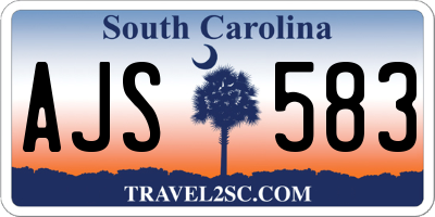 SC license plate AJS583