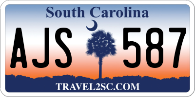 SC license plate AJS587