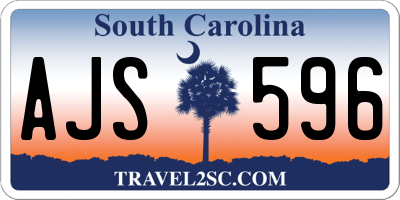 SC license plate AJS596