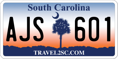 SC license plate AJS601