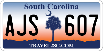 SC license plate AJS607