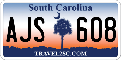 SC license plate AJS608