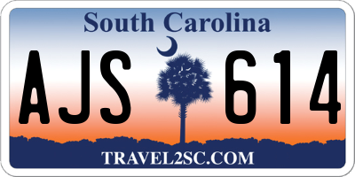 SC license plate AJS614
