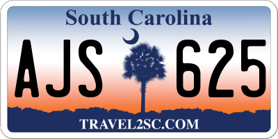 SC license plate AJS625