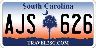 SC license plate AJS626
