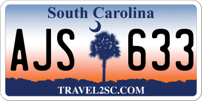 SC license plate AJS633
