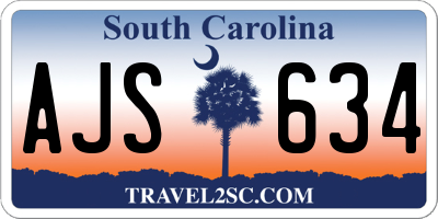 SC license plate AJS634