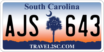 SC license plate AJS643