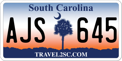 SC license plate AJS645