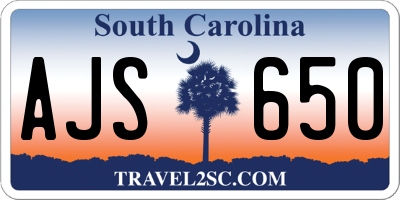 SC license plate AJS650