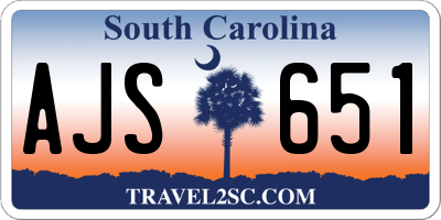 SC license plate AJS651