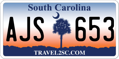 SC license plate AJS653