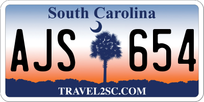 SC license plate AJS654