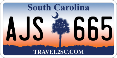 SC license plate AJS665
