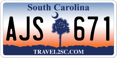 SC license plate AJS671